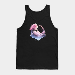 Sakura Bonsai Embrassing the Moon Scenery Tank Top